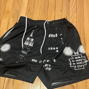 Black Graphic Men's Shorts